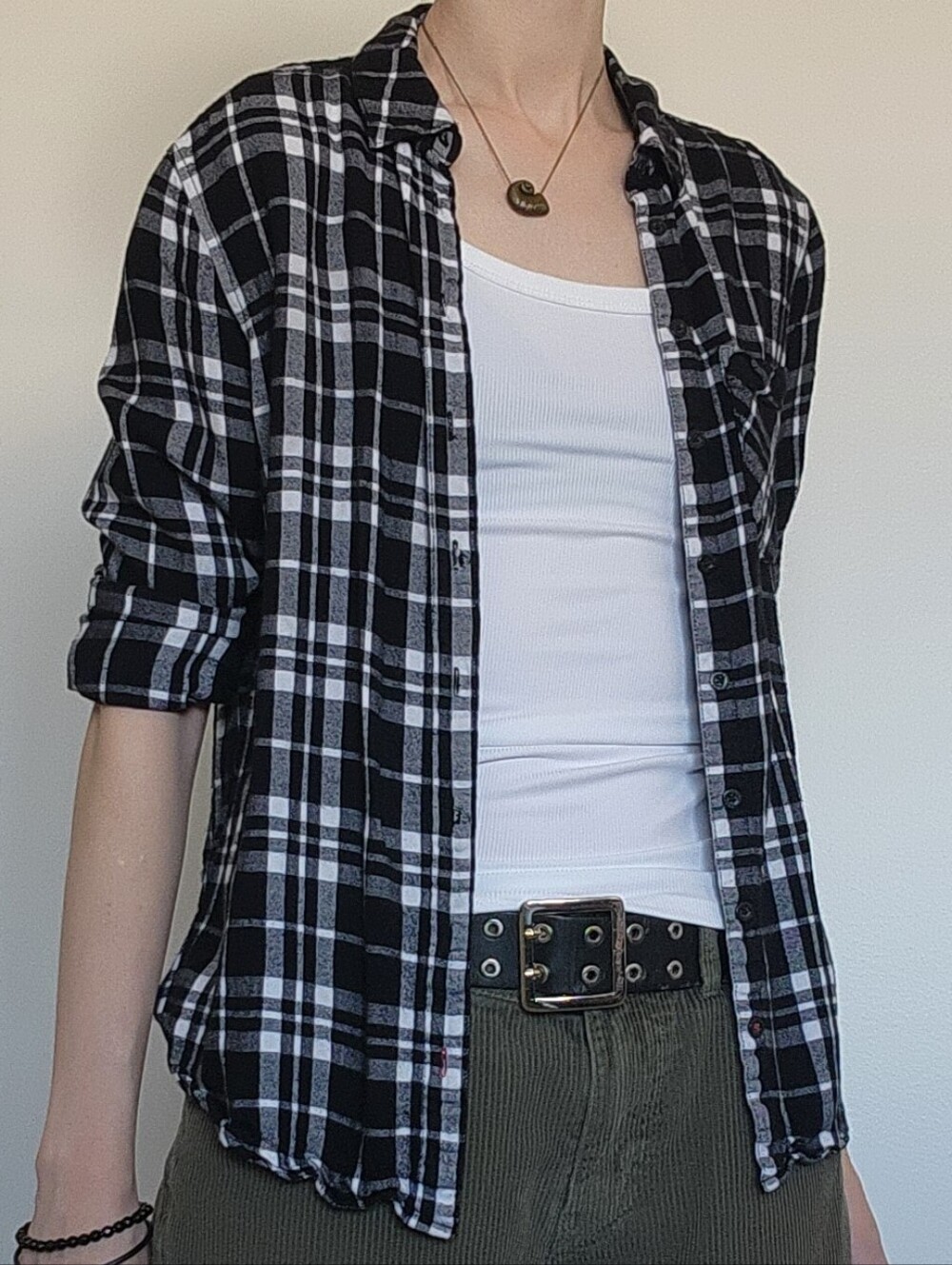 Distressed Flannel Button Up